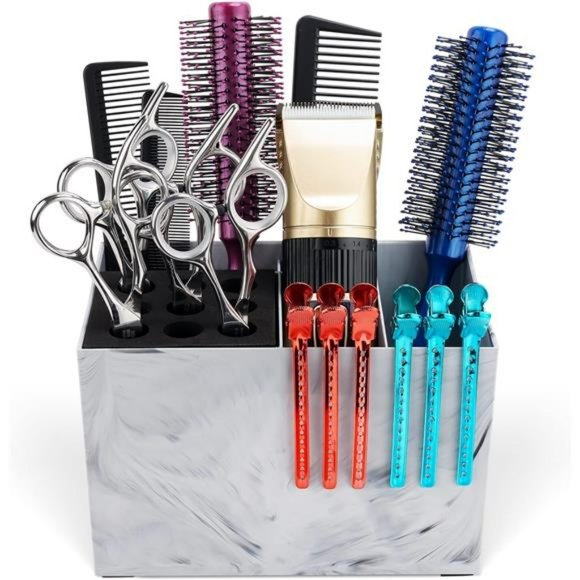 Hair Salon Scissor Storage Holder, Marble Pattern Hairdresser Shears Rack - Picture 2 of 7